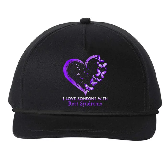 I Love Someone With Rett Syndrome Awareness Purple Ribbon Snapback Five-Panel Rope Hat