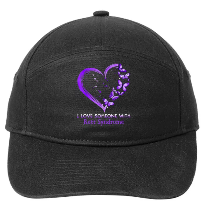 I Love Someone With Rett Syndrome Awareness Purple Ribbon 7-Panel Snapback Hat