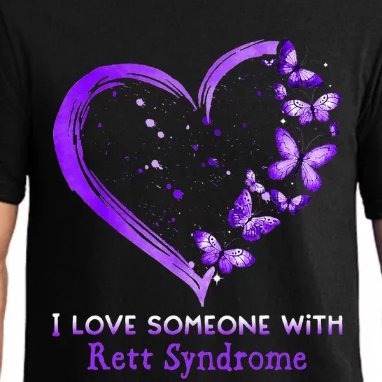 I Love Someone With Rett Syndrome Awareness Purple Ribbon Pajama Set