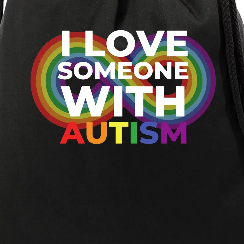 I Love Someone With Autism Autism Awareness Drawstring Bag