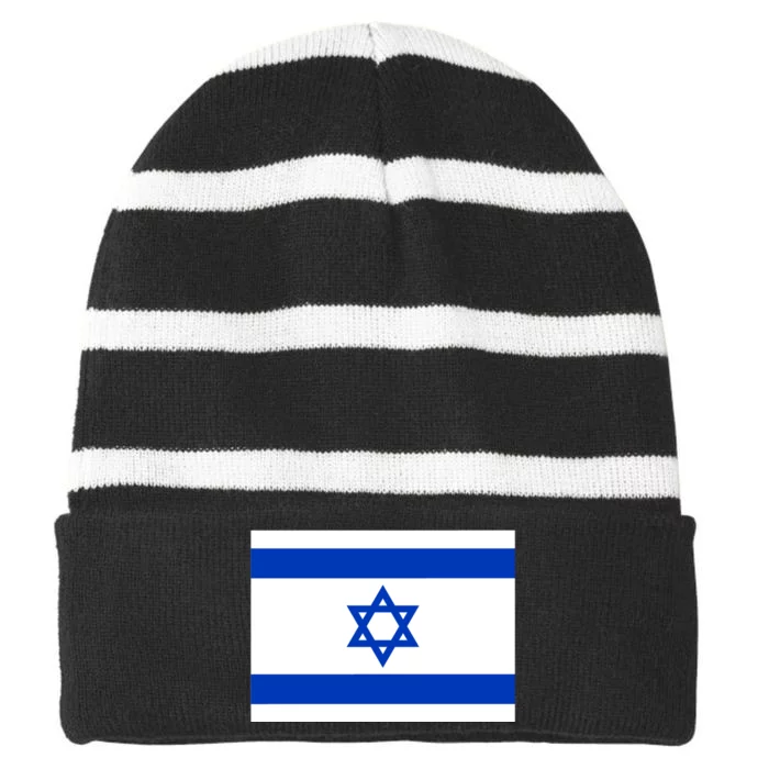 Israel Love Stand With Israel Striped Beanie with Solid Band