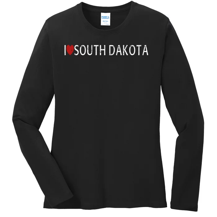 I Love South Dakota Ladies Long Sleeve Shirt