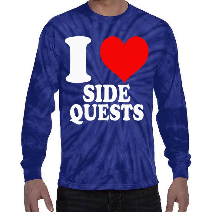 I Love Side Quests Tie-Dye Long Sleeve Shirt