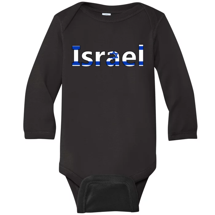 Israel Love Stand With Israel Baby Long Sleeve Bodysuit