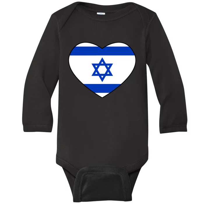 Israel Love Stand With Israel Baby Long Sleeve Bodysuit