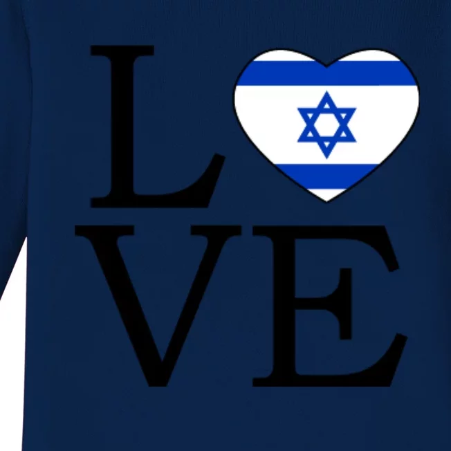 Israel Love Stand With Israel Baby Long Sleeve Bodysuit