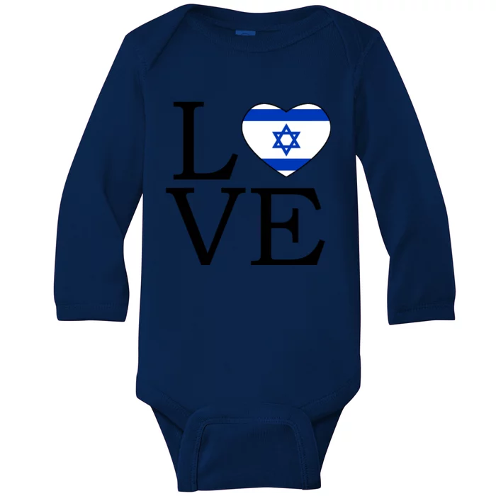 Israel Love Stand With Israel Baby Long Sleeve Bodysuit