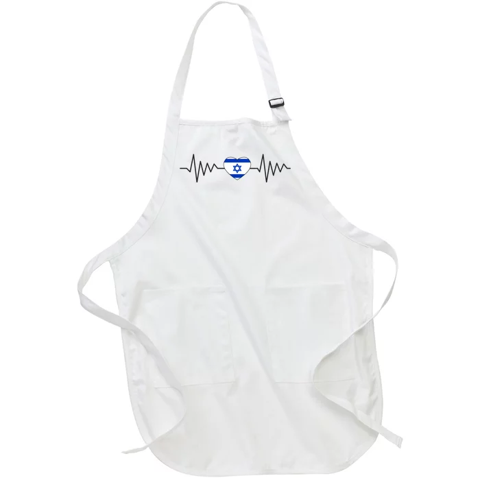 Israel Love Stand With Israel Full-Length Apron With Pocket