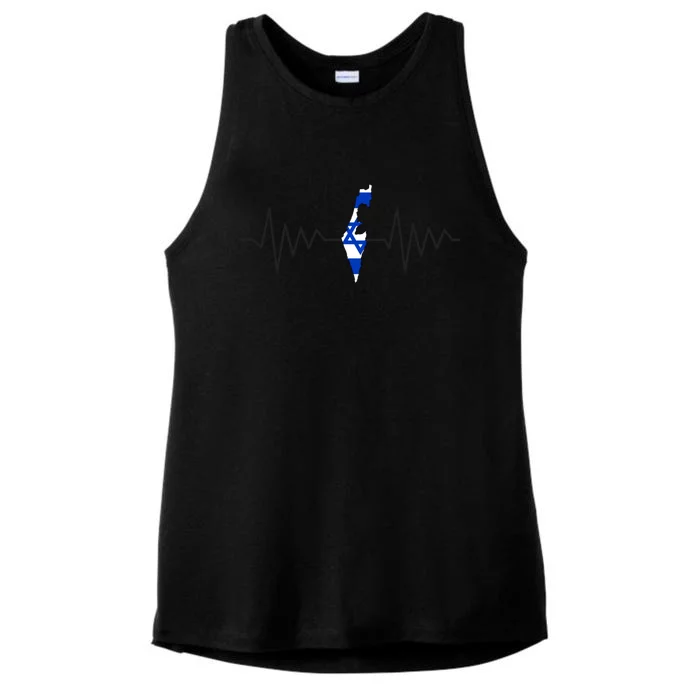 Israel Love Stand With Israel Ladies Tri-Blend Wicking Tank