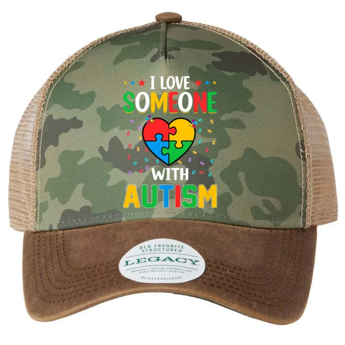 I Love Someone With Autism Awareness Legacy Tie Dye Trucker Hat