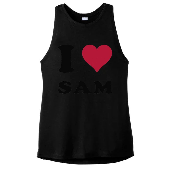 I Love Sam Ladies Tri-Blend Wicking Tank