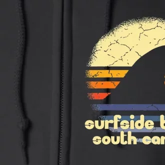 I Love Surfside Beach South Carolina Ocean Wave Sc Full Zip Hoodie