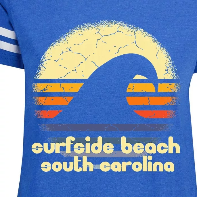 I Love Surfside Beach South Carolina Ocean Wave Sc Enza Ladies Jersey Football T-Shirt