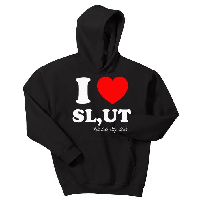 I Love SL UT Salt Lake City Utah Kids Hoodie