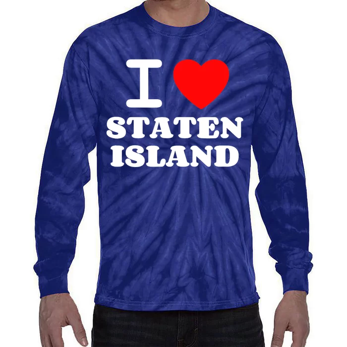 I Love Staten Island Tie-Dye Long Sleeve Shirt