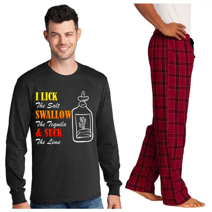 I Lick Salt Swallow Tequila Suck Lime Cinco De Mayo Mexico Cool Gift Long Sleeve Pajama Set