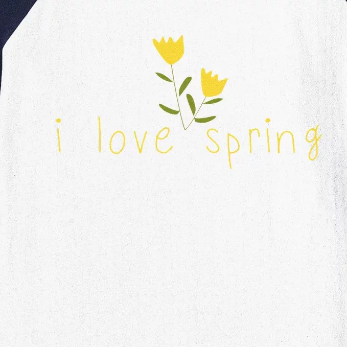 I Love Spring Flowers Cute Easter Passover Summer Gardeners Baseball Sleeve Shirt