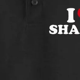 I Love Sharks Funny Valentine Day Dry Zone Grid Performance Polo