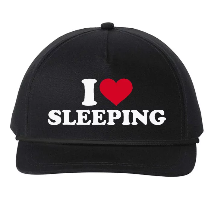 I Love Sleeping Funny Quote Snapback Five-Panel Rope Hat