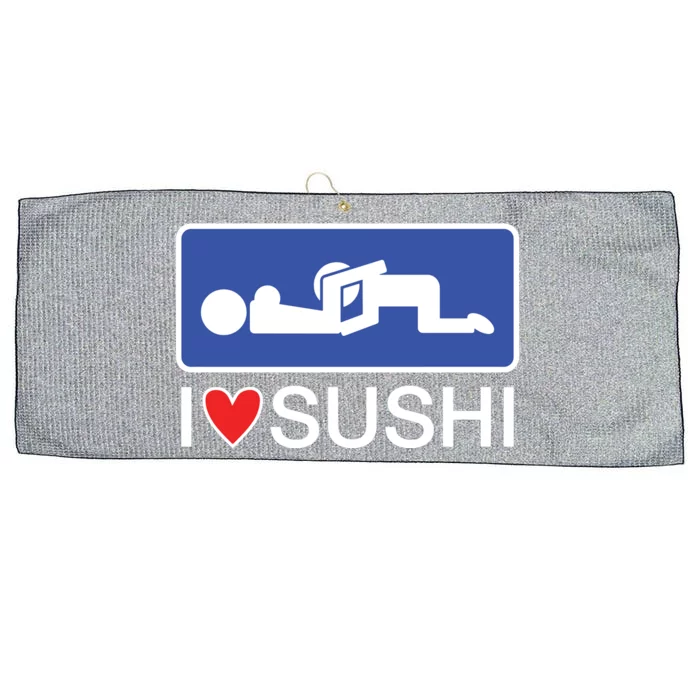 I Love Sushi Adult Large Microfiber Waffle Golf Towel