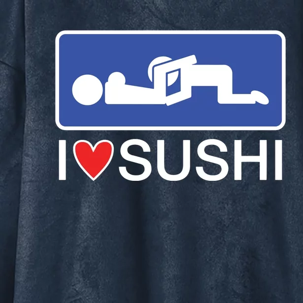 I Love Sushi Adult Hooded Wearable Blanket