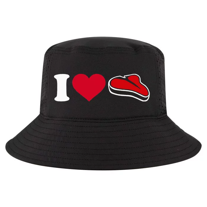 I Love Steak Funny Foodie Cool Comfort Performance Bucket Hat