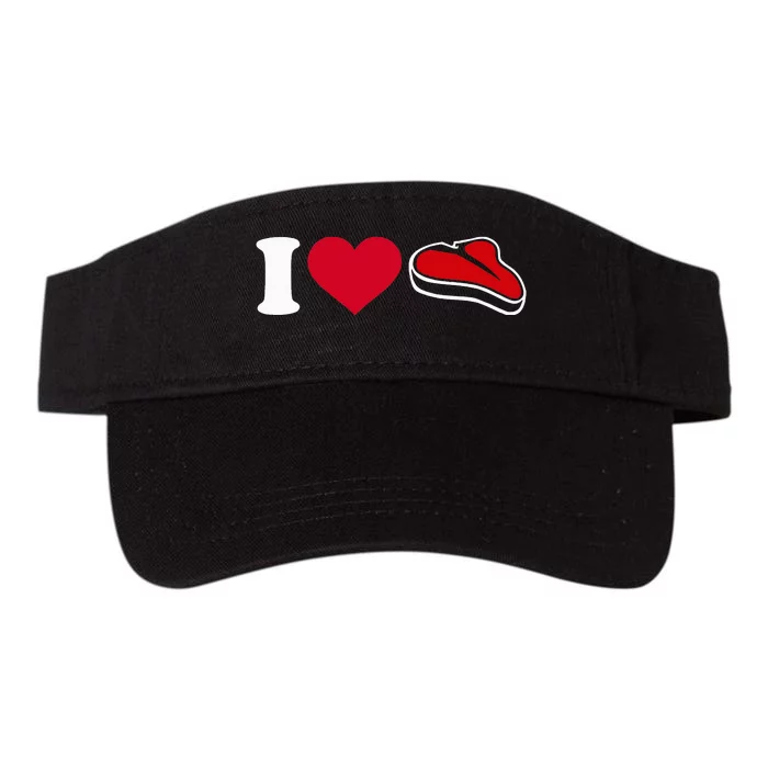 I Love Steak Funny Foodie Valucap Bio-Washed Visor