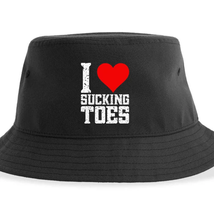 I Love Sucking Toes Funny Embarrassing Funny Airport Sustainable Bucket Hat