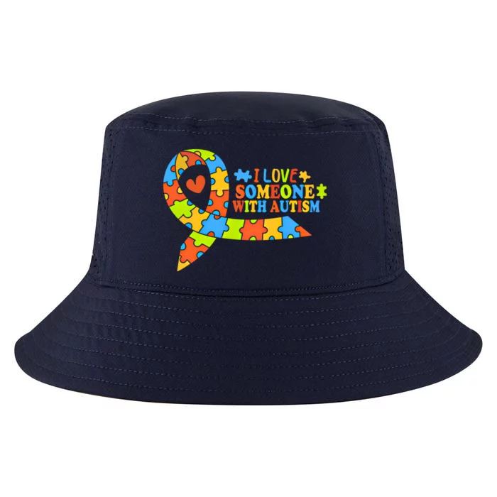 I Love Someone With Autism Awareness Autism Ribbon Family Great Gift Cool Comfort Performance Bucket Hat