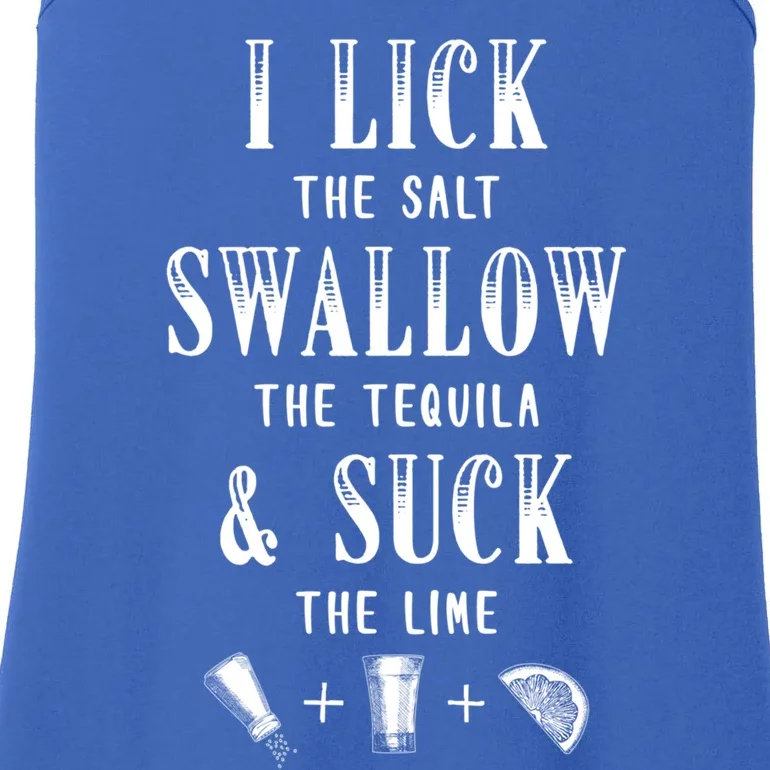 I Lick Salt Swallow Tequila Suck Lime Cinco De Mayo Mexico Gift Ladies Essential Tank