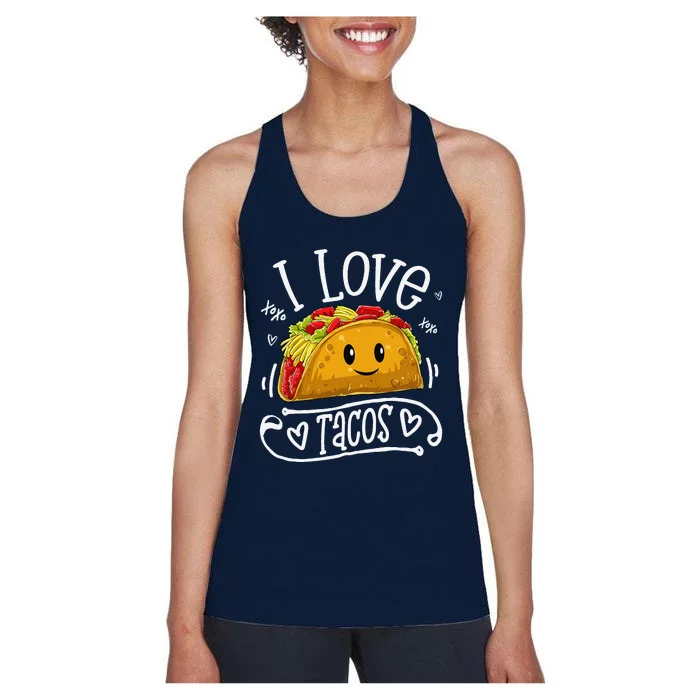 I Love Tacos Cinco De Mayo Women Taco Women's Racerback Tank