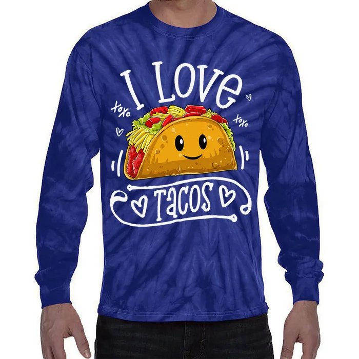 I Love Tacos Cinco De Mayo Women Taco Tie-Dye Long Sleeve Shirt