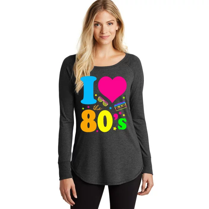 I Love The 80s 90s Costume Funny Party Women's Perfect Tri Tunic Long Sleeve Shirt