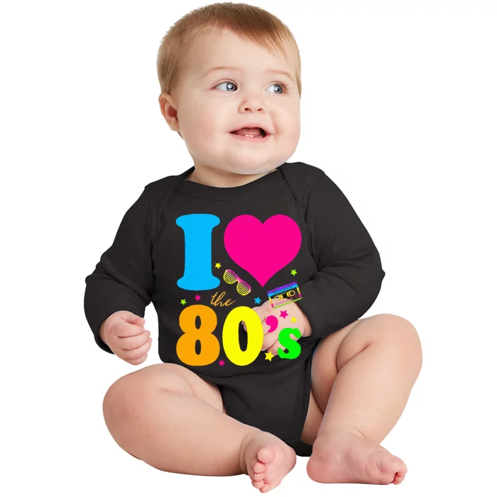 I Love The 80s 90s Costume Funny Party Baby Long Sleeve Bodysuit