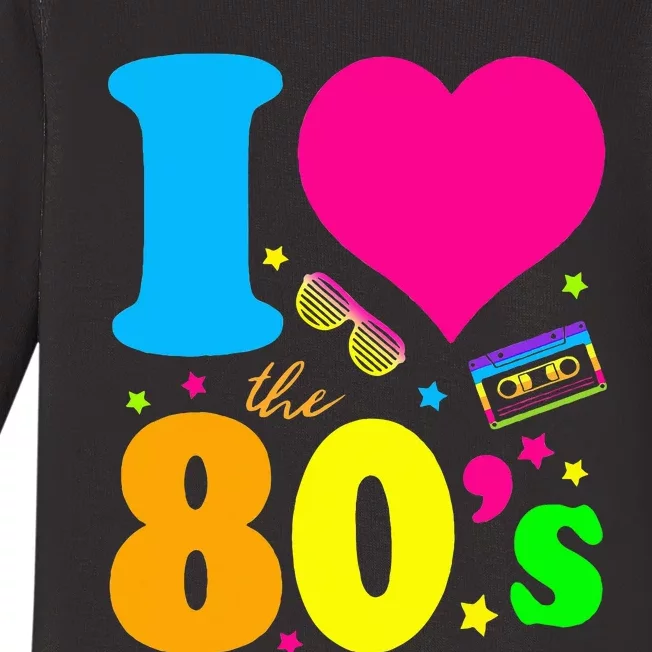 I Love The 80s 90s Costume Funny Party Baby Long Sleeve Bodysuit