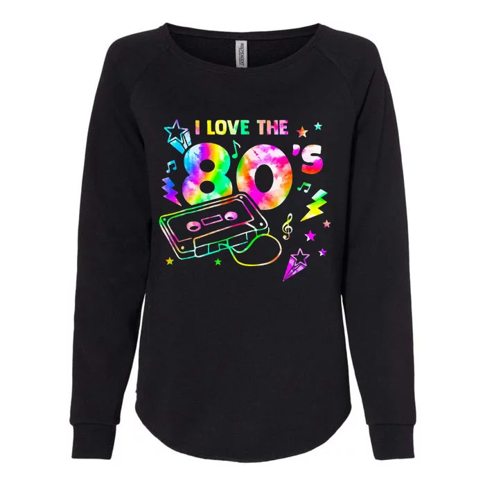 I Love The 80s Vintage Style Tape Music Party Womens California Wash Sweatshirt