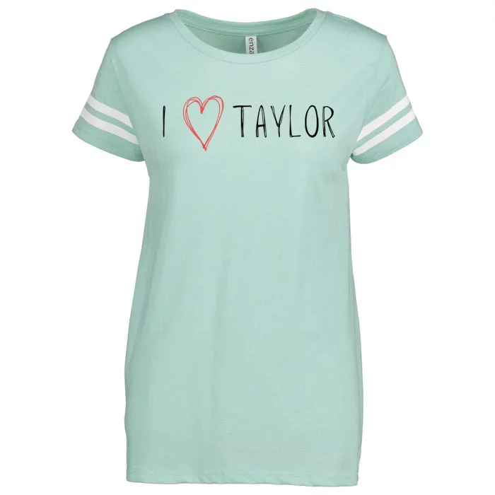 I love Taylor I heart Taylor First Name Enza Ladies Jersey Football T-Shirt