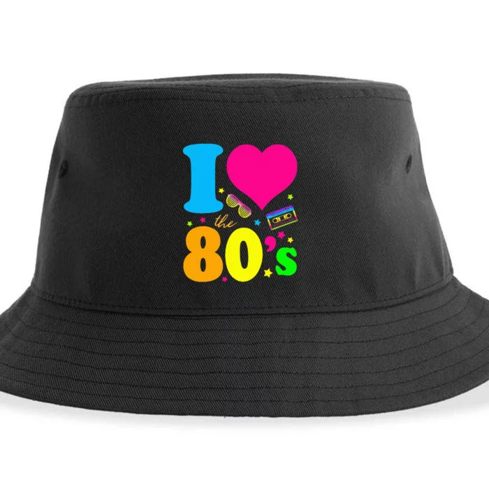 I Love The 80S 80s 90s Costume Party Sustainable Bucket Hat