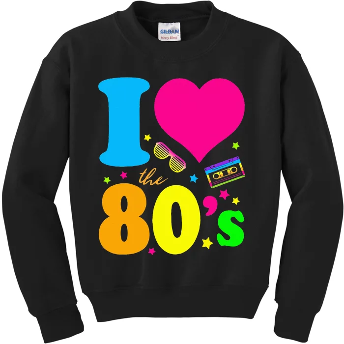 I Love The 80S 80s 90s Costume Party Kids Sweatshirt