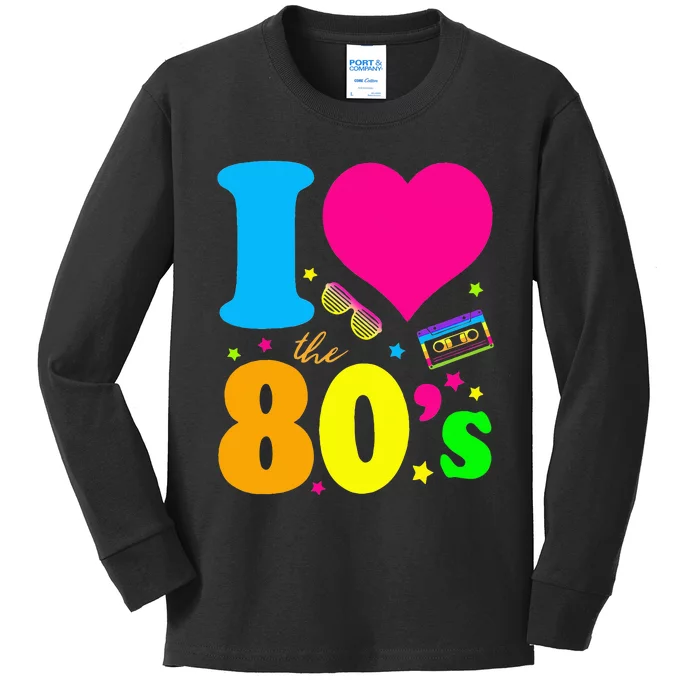 I Love The 80S 80s 90s Costume Party Kids Long Sleeve Shirt