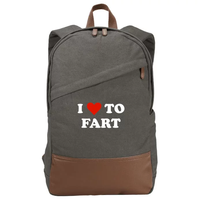 I Love To Fart Heart Cotton Canvas Backpack