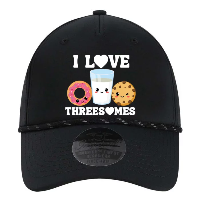 I Love Threesomes Donut Cookie Milk Valentine Pun Performance The Dyno Cap