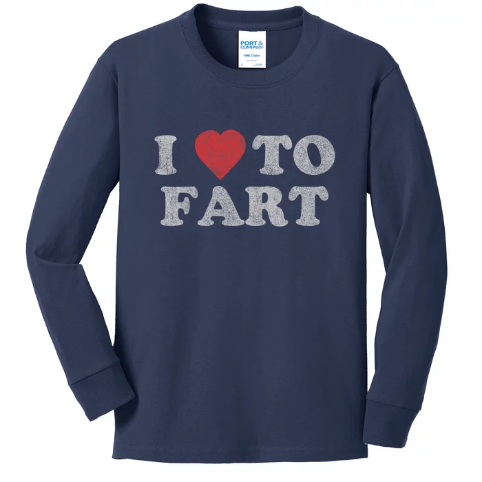 I Love To Fart Design Kids Long Sleeve Shirt