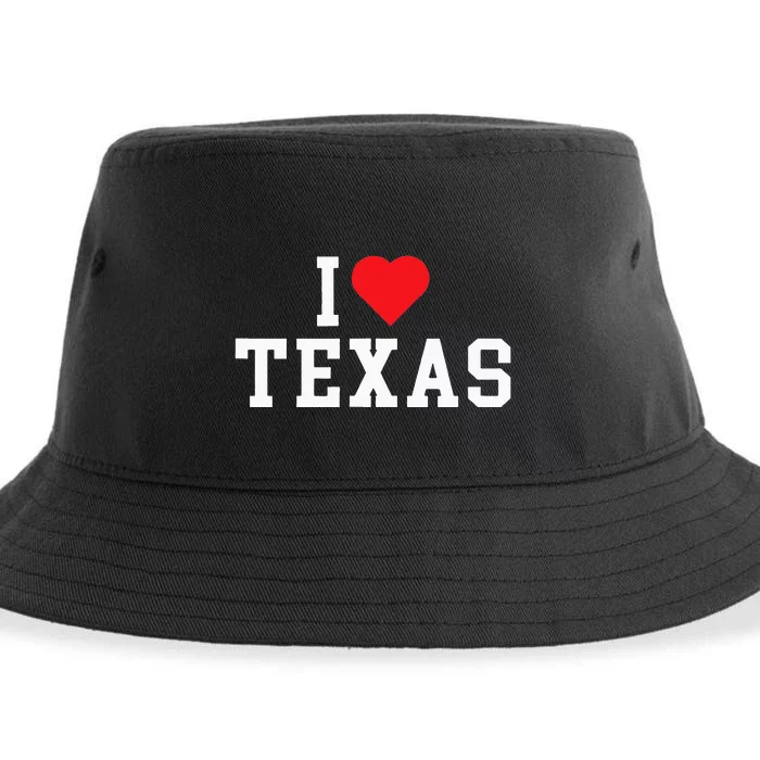 I Love Texas TX Throwback Design Sustainable Bucket Hat