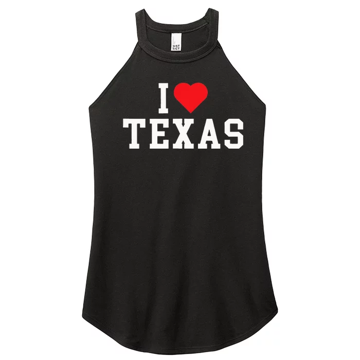 I Love Texas TX Throwback Design Women’s Perfect Tri Rocker Tank