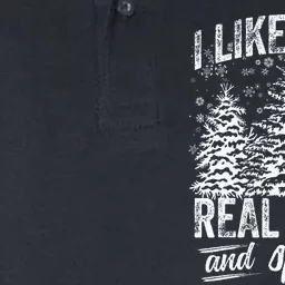 I Like Them Real Thick & Sprucey Funny Christmas Tree Softstyle Adult Sport Polo