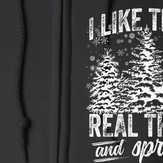 I Like Them Real Thick & Sprucey Funny Christmas Tree Full Zip Hoodie