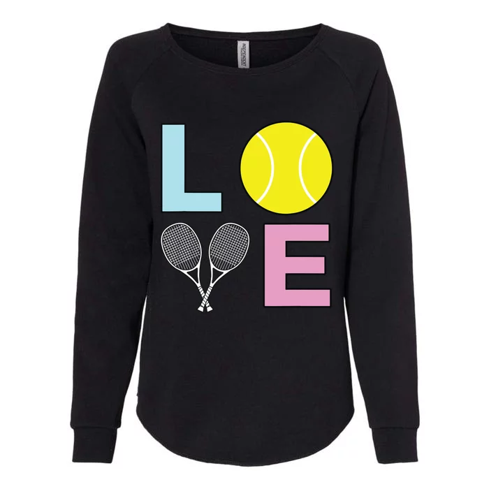 I Love Tennis Tennis Player Womens California Wash Sweatshirt