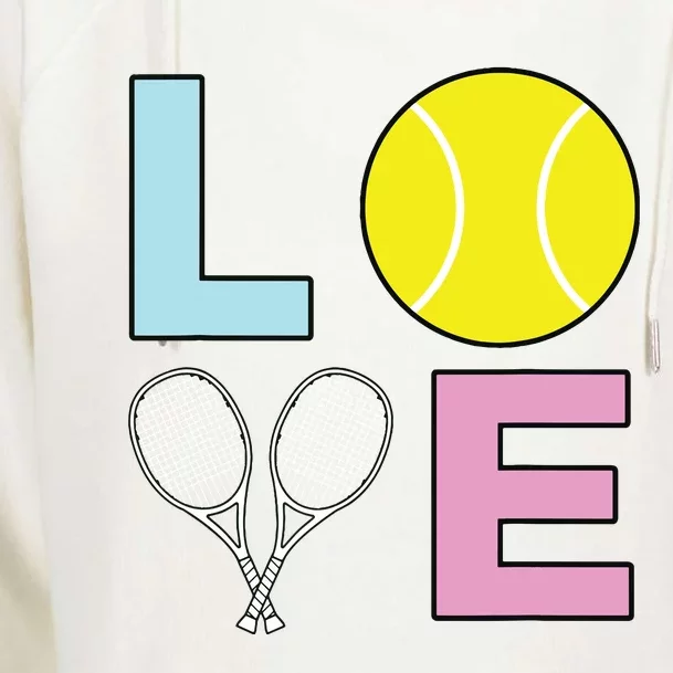 I Love Tennis Tennis Player Womens Funnel Neck Pullover Hood