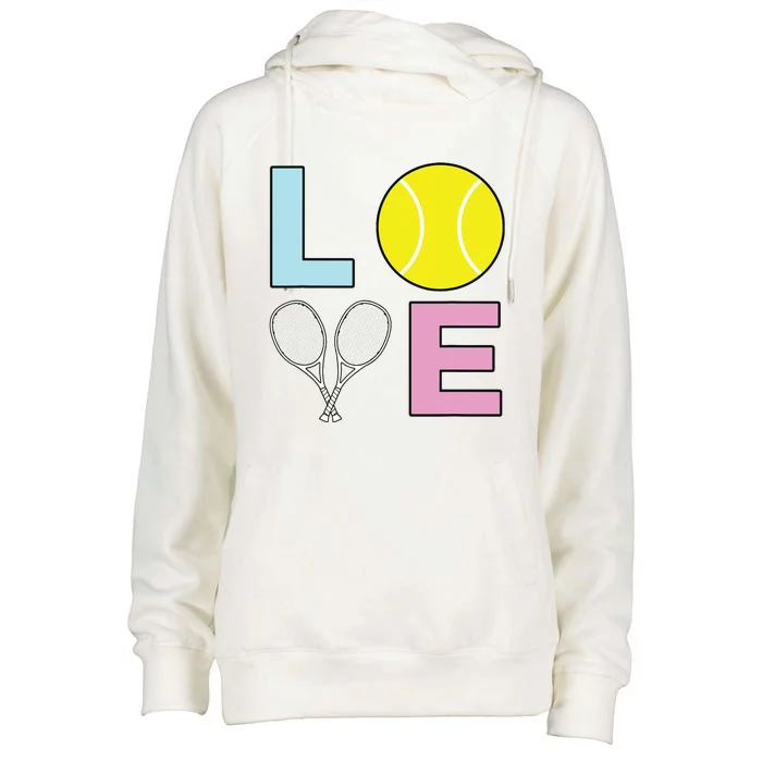 I Love Tennis Tennis Player Womens Funnel Neck Pullover Hood